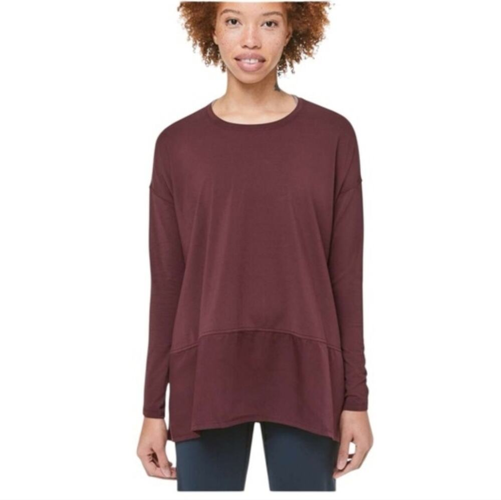 Lululemon Ease Of Mind Shirt Bordeaux Size 4